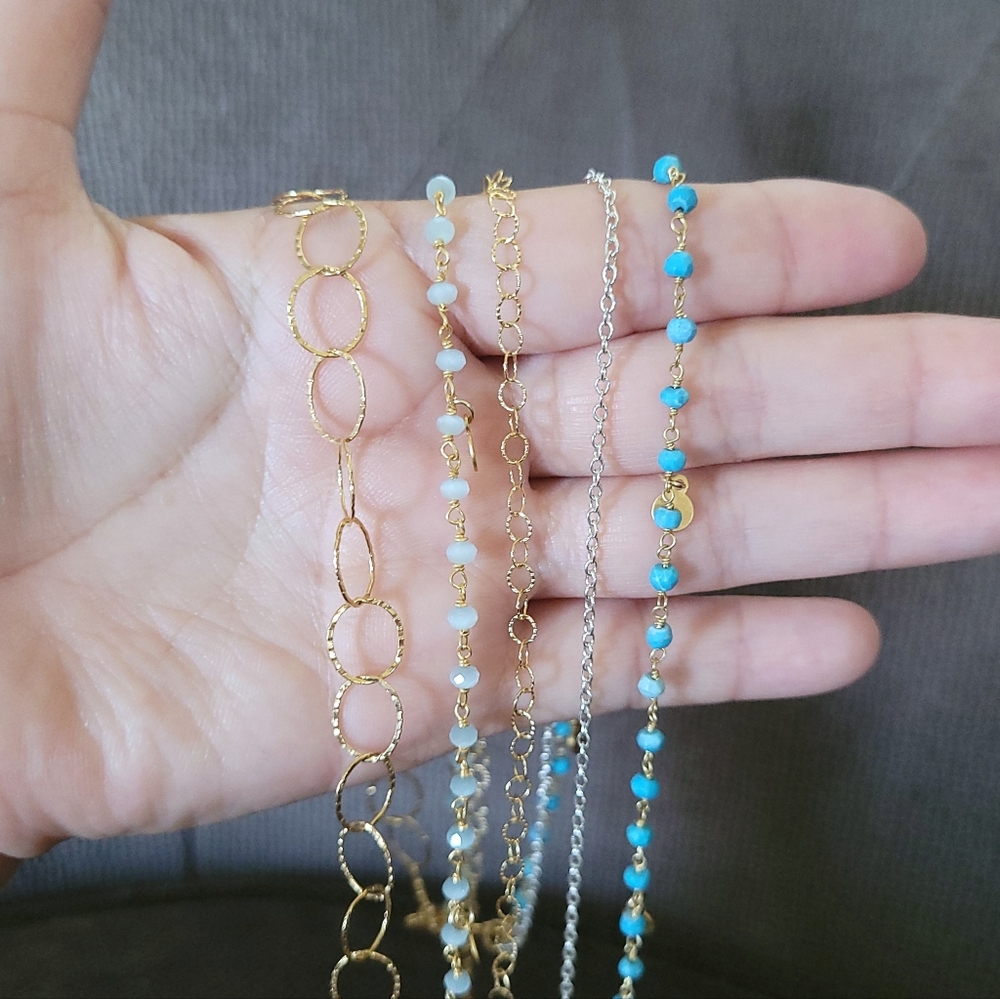 Five🖐 Strand Necklace Statement Necklace - Picture 2 of 16